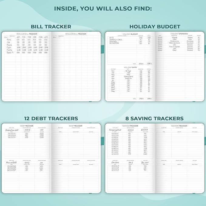 Clever Fox Budget Planner Pro - Financial Organizer + Cash Envelope Budget System. Monthly Finance Journal, Expense Tracker & Personal Account Book. Undated - Start Anytime. (7''x10'') – Turquoise