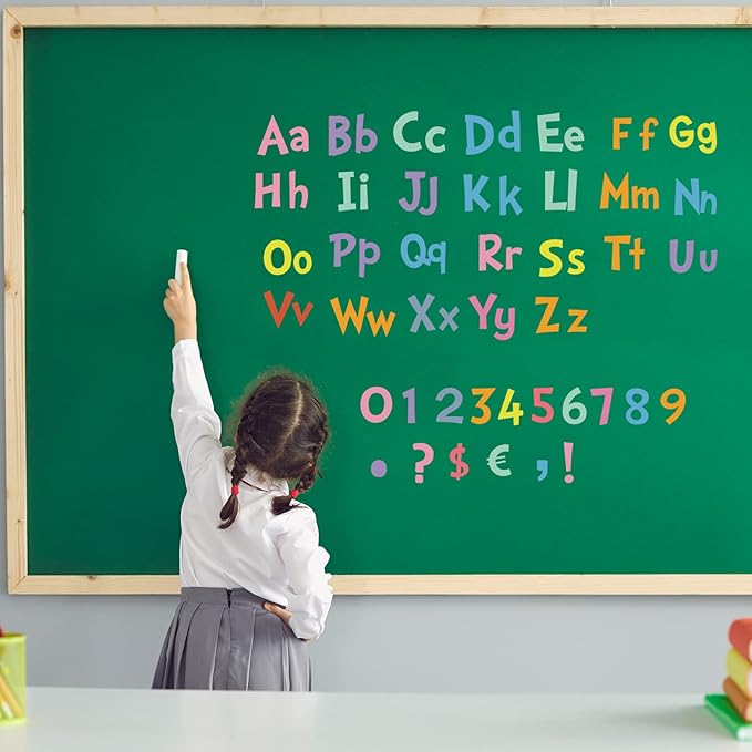 Tenare 268 Pcs Large Bulletin Board Letters 5 Inch Alphabet Combo Set, Chalkboard Poster Letters Cutouts for Board Display Craft Home Wall Decor(Macaron Color)