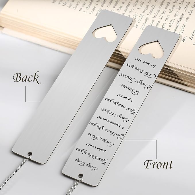 Bible Verse Metal Bookmark Gift - Christian Book Marks for Women Men Inspirational Baptism Religious Bookmarks for Book Lovers Bookworms Book Club Reading Gift