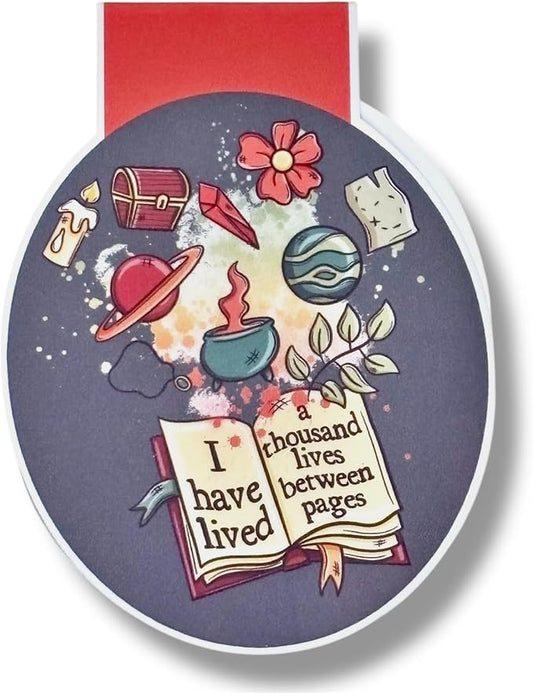 creates Magnetic Bookmark For Reading Journals Planners Scrapbooking Office Supplies Cute And Funny Bookmark For Bookworms Matte Laminate Double Sided Handmade (Thousand Lives)