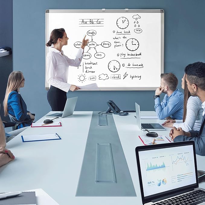 Large Weekly Dry Erase Board, Weekly Planner whiteboard with Hourly time Slots, Whiteboard Weekly Calendar for Schedule for wall 36" X 24" Double-Sided for Office, Home and School