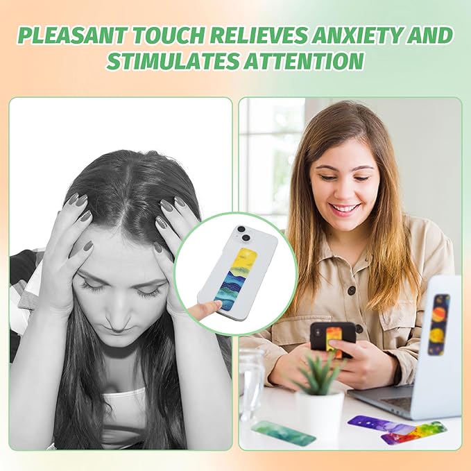48 Pieces Calm Anxiety Sensory Stickers - Sensory Strips Different Textures with Storage Box for Office - Adult & Teen Stress and Fidget Relief Stickers