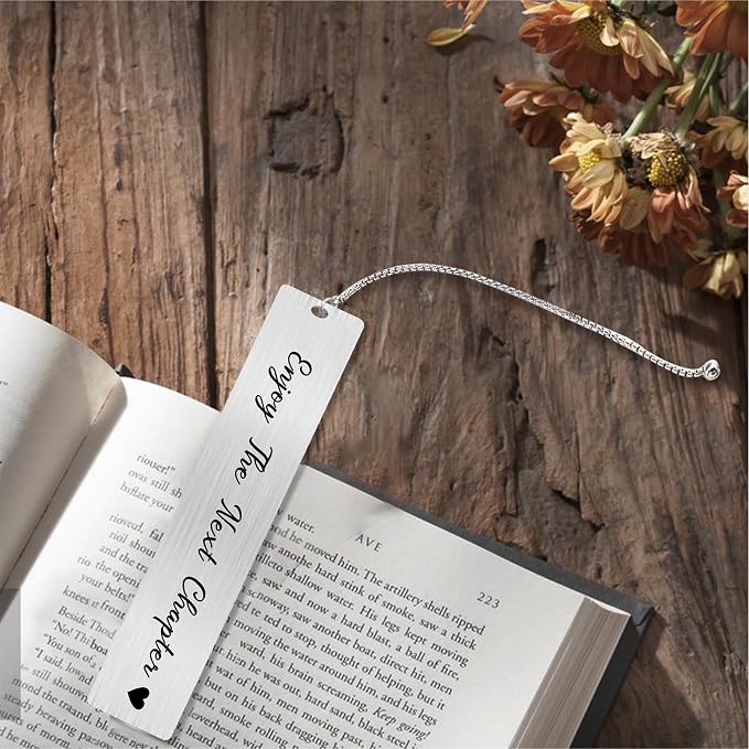 Jzxwan Enjoy The Next Chapter Inspirational Gifts - Graduation Bookmark for Him Her Students Boys Girls, Retirement Present for Co-Worker Staff, New Journey Gift Ideas for Reading Lover