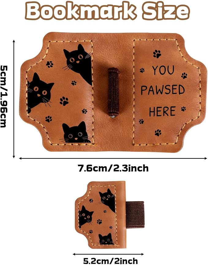 Cat Dad Fathers Day Gifts - Leather Bookmarks Cat Gifts for Men Women, Cute Bookmarks for Cat Lovers, Christmas Funny GIF ts for Book Lovers, Cat GIF ts for Cat Lovers, Bookish Reading Accessories