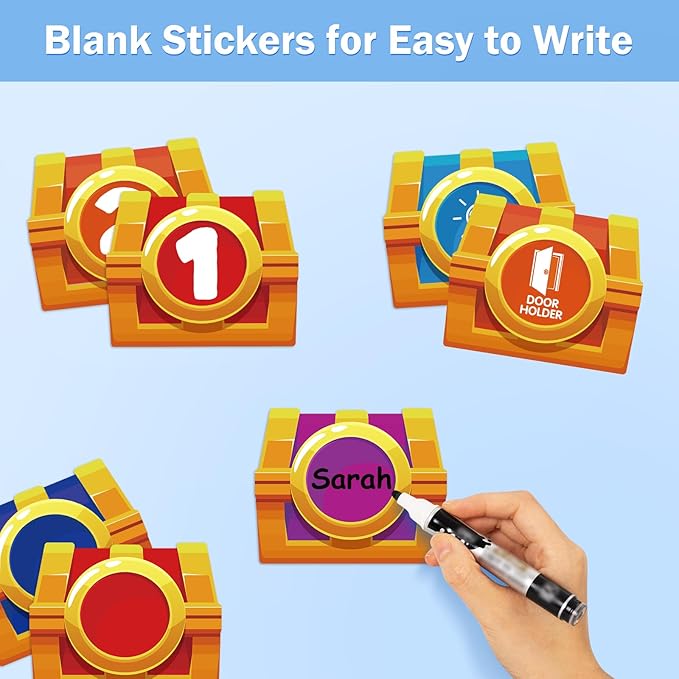 Floor Number Stickers for Classroom - Treasure Box Line Up Spots for Classroom Floor Number Stickers 1-36 Line Up Spots Dots Decals for Pre K Kindergarten Elementary Teacher Supplies, 48PCS