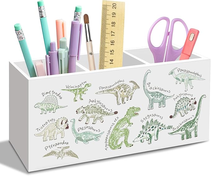 Boys Dinosaur Pen Pencil Holder for Desk, Kids Dino Office Desk Accessories, Dinosaur Pen Holders Organizer for Kids BoysKids Boys Toddler Room Classroom Bathroom Nursery Playroom