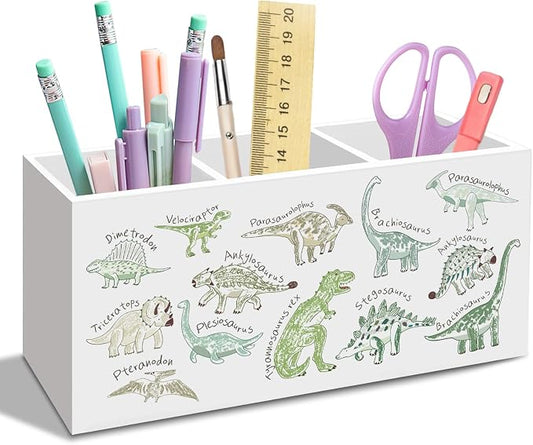 Boys Dinosaur Pen Pencil Holder for Desk, Kids Dino Office Desk Accessories, Dinosaur Pen Holders Organizer for Kids BoysKids Boys Toddler Room Classroom Bathroom Nursery Playroom
