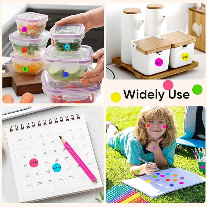 3000 PCS 1/2 Inch Colored Dot Stickers Round Color Coding Labels Circle Dots Labels Price Stickers Polka Circle Dots Sticker Label Sticker for Office, Classroom, Papers Etc
