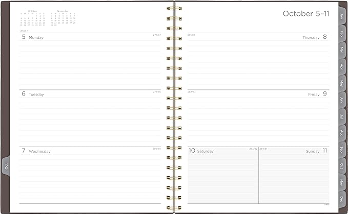 Mead 2027 Planner, Weekly & Monthly, 15-Month Oct-Dec, 8.5" x 11", Ground Coffee (CRW6200427)