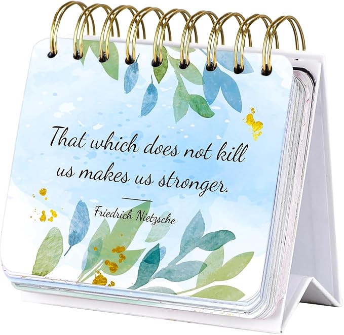 Motivational Calendar - Desk Calendar Standing Flip, Perpetual Calendar, 4.8"x5.5", Perpetual Desk Calendar With Inspirational Quotes, Office Desk Accessories For Women