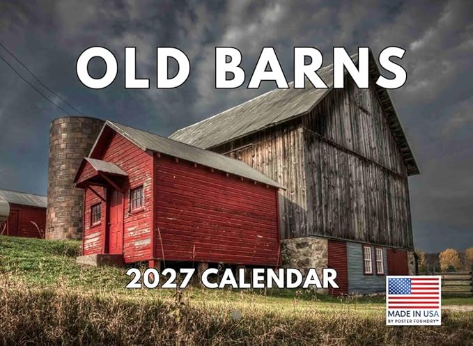 Old Barn Calendar 2027 Country Farm Monthly Wall Calender 12 Month
