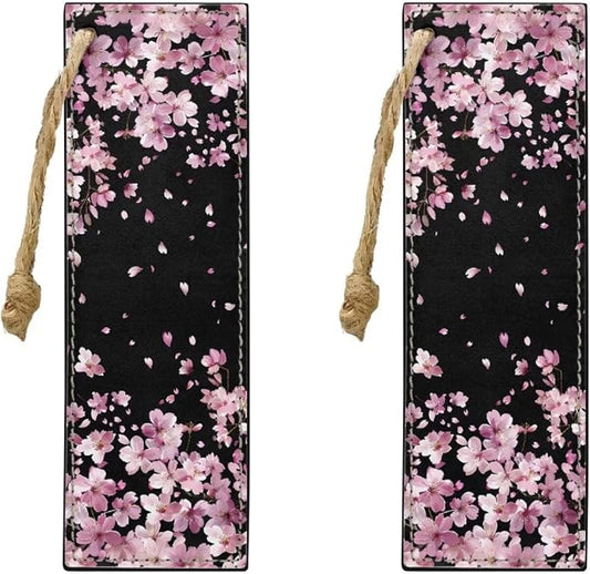 2 Pieces Bookmark for Men Women Book Lovers Ideal for Birthday Present, Teachers Appreciation Pink Cherry Blossoms Bookmarks for Women Teacher