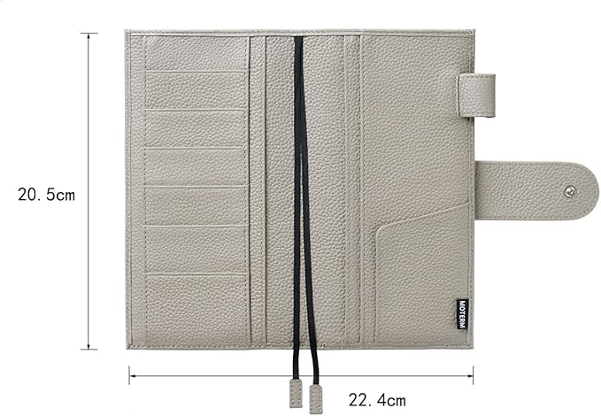 Moterm Leather Cover for Hobonichi Weeks - Fits Hobonichi Weeks/Weeks Mega, with Back Pocket (Pebbled-Gray)