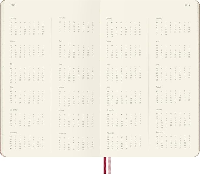 Moleskine Limited Edition Sakura 18 Month 2026-2027 Weekly Planner, Hard Cover, Large (5" x 8.25"), Pink with Gold Accents, 208 pages