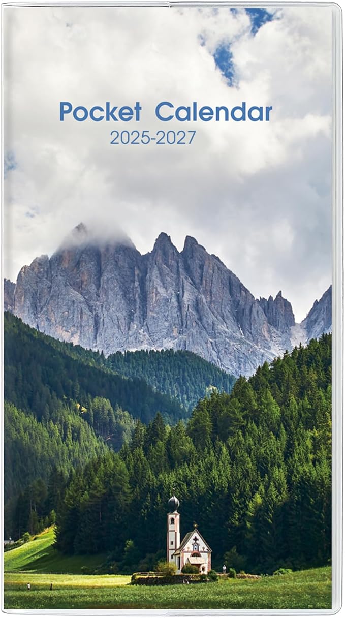 KONVINIT Pocket Calendar 2025-2027, Monthly Planner 2025-2027 - 3.7" x 6.7" - Runs from July 2025 Until December 2027, 2026 Pocket Calendar with PVC Cover for Organizing & Planning