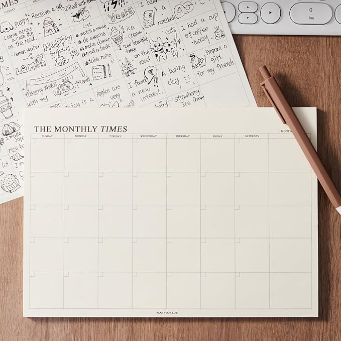To Do List Notepad - Undated Tear-Off Monthly Planner Notepad for Women men, 60 Sheets Desk Planner Organizer for Office, 9.4" x 6.7", 100 GSM Paper