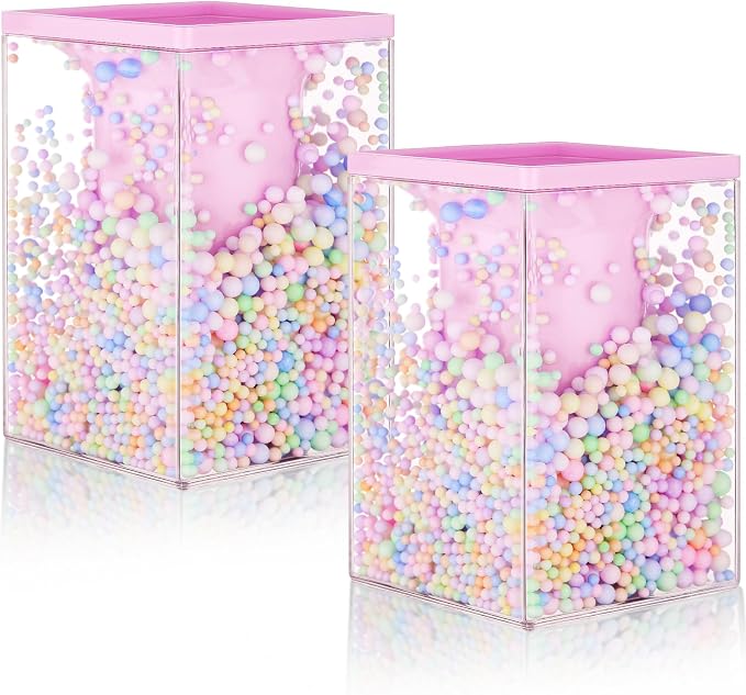 Zonon 2 Pieces Bubble Pen Holder for Desk Cute Makeup Brush Organizer & Pencil Holder with a Playful Sphere Design, Kawaii Desktop Accessories for Women, Office & School(Pink)