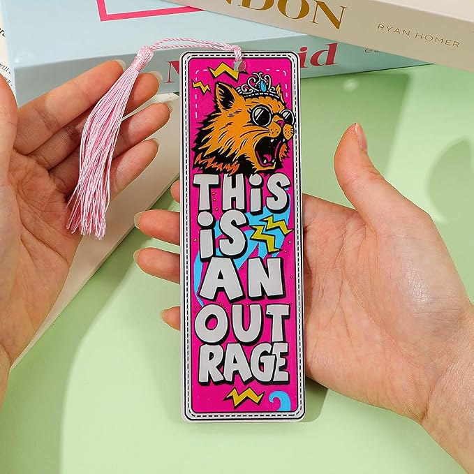 Princess Donut Cat Bookmark Set, 3PCS Funny Cat Quote Acrylic Bookmarks with Tassel, Cute Cat Themed Page Markers for Fans, Durable Reading Accessories Gift for Book Lovers & Cat Lovers (3 Piece)