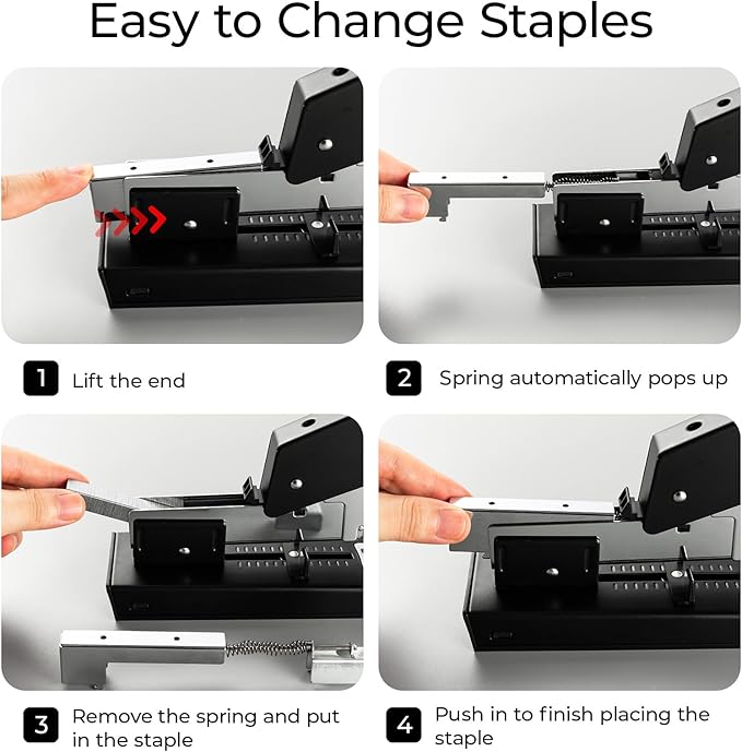 M&G Heavy Duty Stapler with 1000 Staples, 100 Sheet High Capacity, Manual Large Metal Office Stapler for Paper Binding, Black