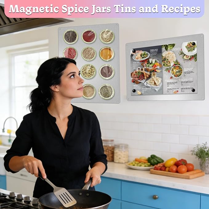 4 Pack Stainless Steel Magnetic Board 17" x 12.6"Magnet Bulletin Board Suitable for Displaying Notes, Photos,Magnetic Letters,Magnetic Board for Wall, Refrigerators, Cabinets