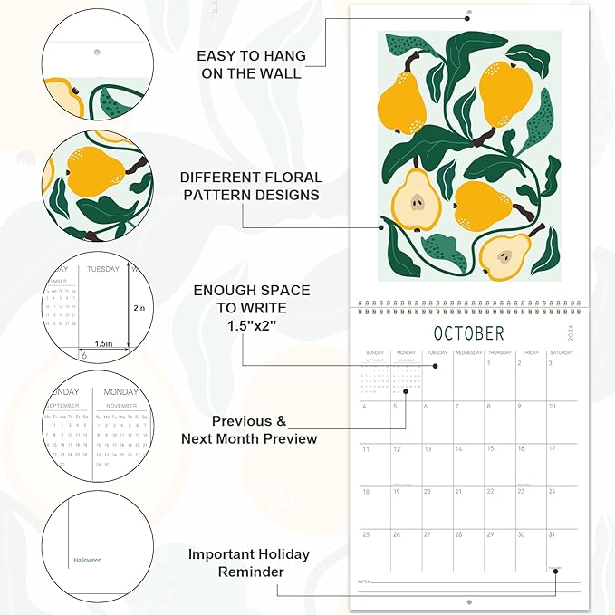 Guasslee Wall Calendar 2026-2027, Vertical Calendar Wall 2026, 13-Month Aesthetic Calendar From 2026 Jun-2027 Jun, 28" X 11" Monthly Planner Wall With Thick Paper, Floral Design for Home Office