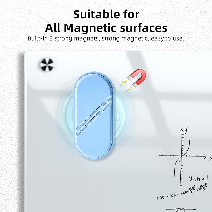 Dry Erase Eraser, Magnetic White Board Erasers - 2 Pack,Glass Board Glass Whiteboard Eraser for Office and School Supplies (Blue)