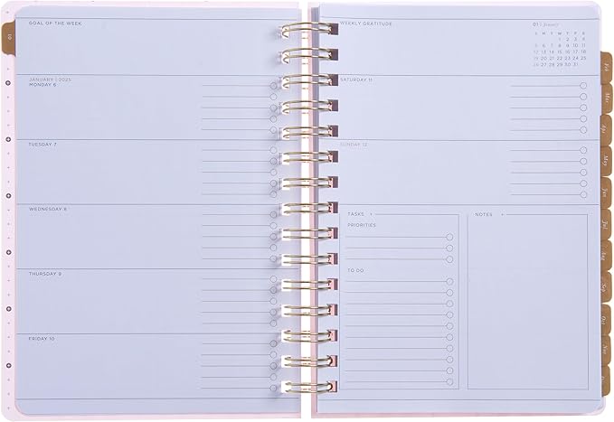 russell+hazel 2025 Spiral Blush Weekly Planner, 12 Month Calendar (January 2025 – December 2025), 5.875" x 8.25” (100620)