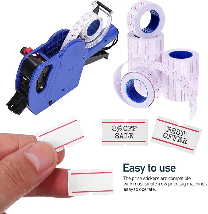 Price Marker Labeler Price Stickers 550 Labels Per Roll Self-Adhesive Paper for Small Business Retail Stores 10 Rolls