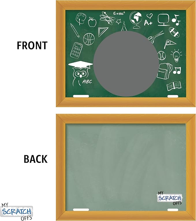 My Scratch Offs - 50 Pack Scratch Off Card Vintage Chalkboard DIY Make Your Own for Teacher Rewards, Classroom Supplies, Prizes and Games for Student
