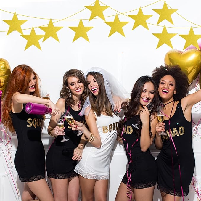 60 Pcs Glitter Star Cutouts - Double Printed Paper Stars, 6 Inch, Wedding Party & Classroom Decoration Supply (Gold)