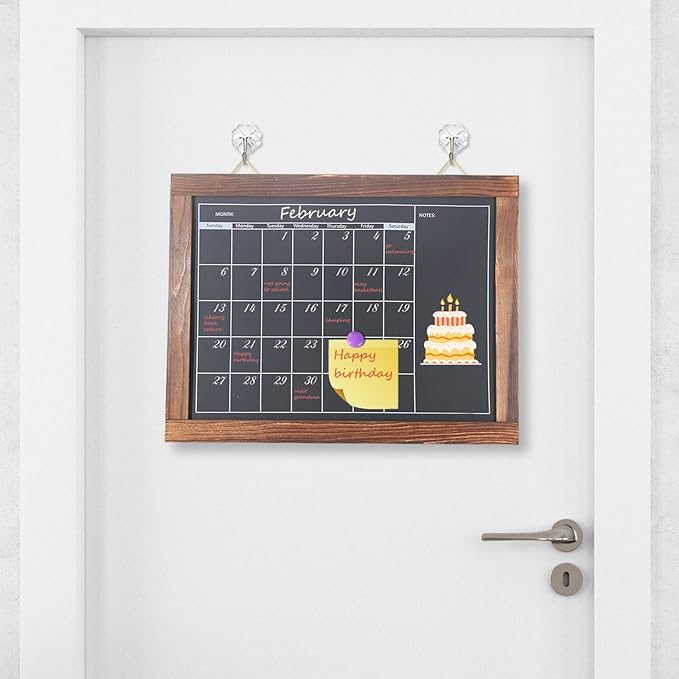 KOOLDE Chalkboard Calendar Magnetic Board Monthly Planning Board for Kitchen Wall, Reusable Planner Chart for Family Blackboard Calendar for Record Daily Tasks List 12'' x 16''