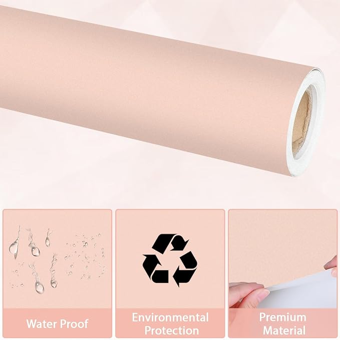 Qyeahkj Pink Bulletin Board Paper Roll Girl Blush Pink Bulletin Board Background Paper Fade Resistant Classroom Decoration Poster Art Craft Home Wall Education Decoration Supplies 17.7in x 20ft