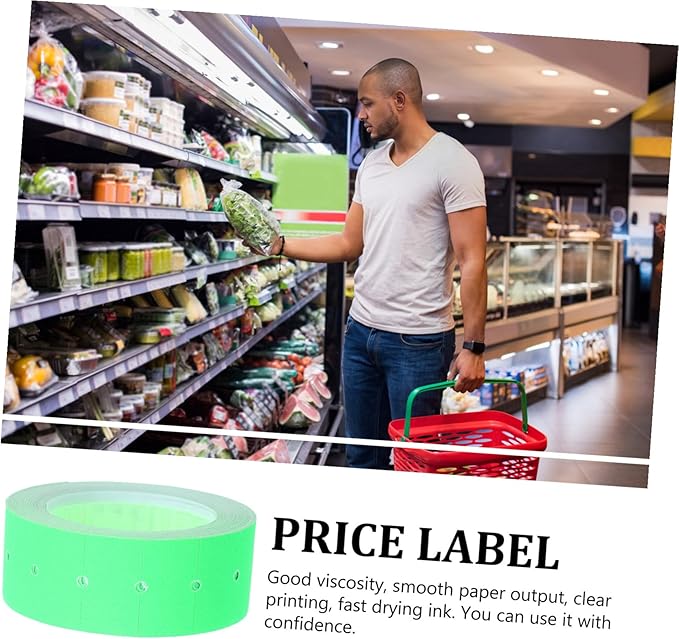 5000pcs Price Tag Paper Labels for Tag Machines with Smooth Output Clear Printing Fast Drying Ink Easy Stick Price Markers for Retail and Office Use