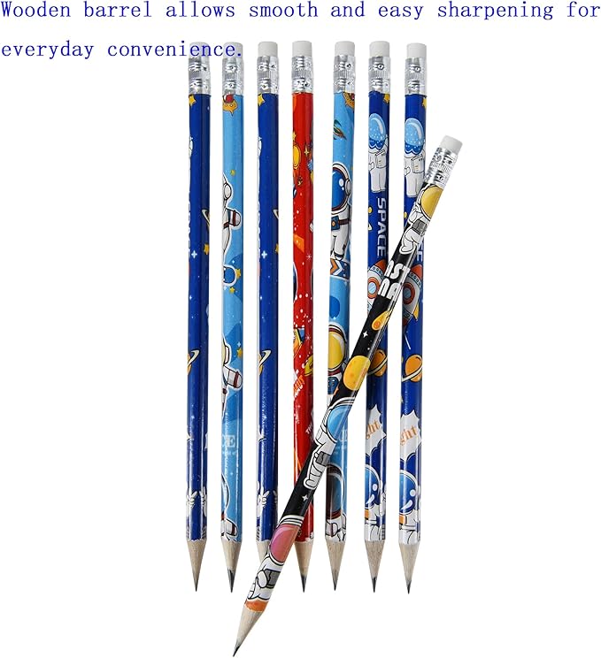 72PCS Wooden cased Pencils for Kids with Erasers, Wood Pencils for School,Drawing,Gift (72PCS) (Outerspace, 72)