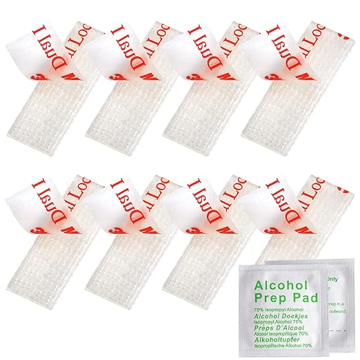 YeeBeny EZ Pass/I-Pass/Toll Tag Tape Mounting Kit, Glue Adhesive Dual Lock Tape Ezpass Tag Holder, 8pcs (4sets) Reclosable Fastener with Prep Pad