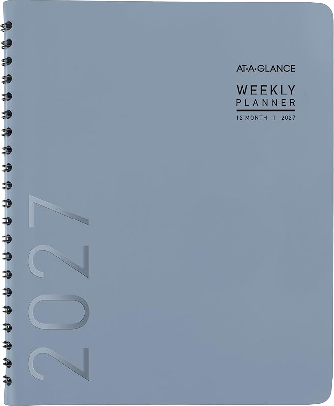 AT-A-GLANCE 2027 Planner, Weekly & Monthly, 8.25" x 11", Contemporary Lite, Slate Blue (70940X2027)