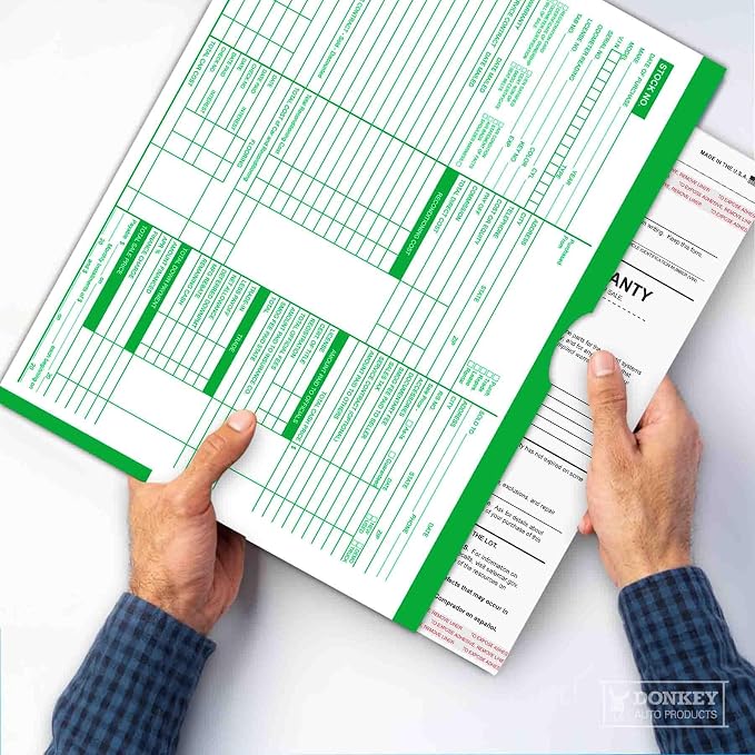 Printed Color Top Detailed Deal Jackets (100 per pack) - Vehicle Dealer Envelopes (Green)