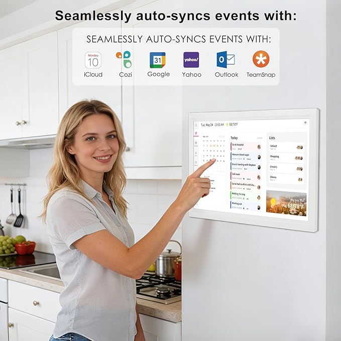 Akimart Calendar: 21.5 inch Wall Planner Digital Calendar & Chore Chart, Smart Touchscreen Interactive Display for Family Schedules, Hearth Display Digital Calendar, Great for Organizing Your 2026 Year
