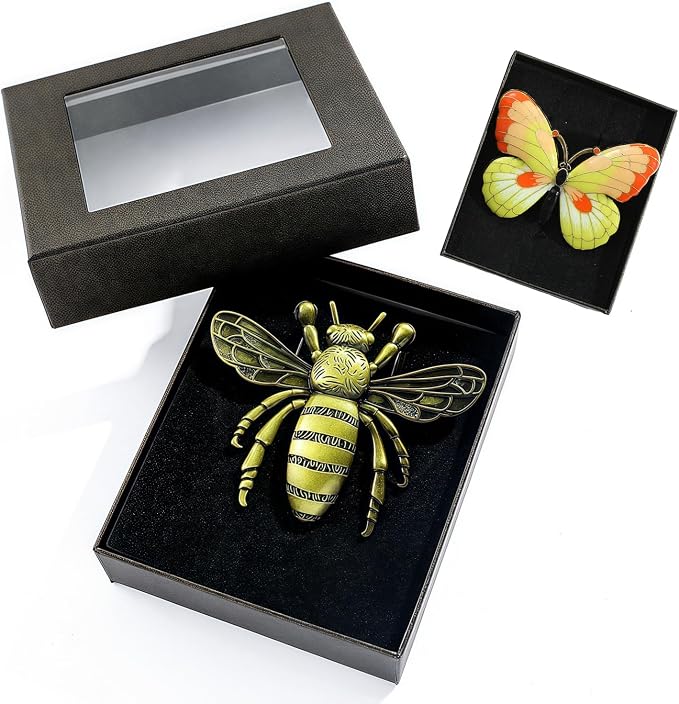 2 PCS Honeybee Bookmark,Butterfly Metal Book Clip, Journal Clip, Book Page Holder Clip,Vintage Book Clips, Hold Journal Open While Writing and Free Your Hands, Gifts for Book Lovers, Readers