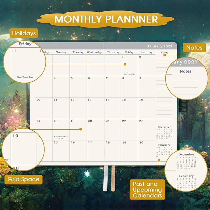 2026-2029 Pocket Planner - 3 Year Monthly Planner, July 2026 - June 2029, 6.3" x 3.7", Purse Calendar Planners 26-29, Pocket Calendar 2026-2029 with Pockets, Pen Holder, Elastic Closure, 61 Notes