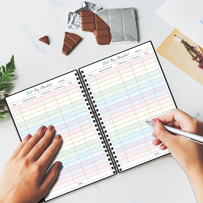 Bill Payment Checklist - Monthly Bill Organizer & Planner for Personal Budgeting Financial, Bill Payment Tracker Notebook, 5.8" x 8.5", Black