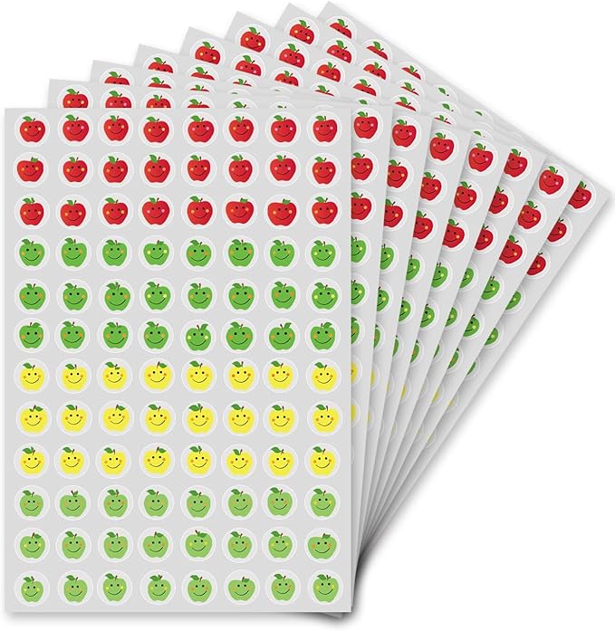 0.5 Inch Apple Stickers,Self Adhesive for Scrapbooking/Kid DIY Arts Crafts/Reward Stickers Teachers Sticker (Multicolored)