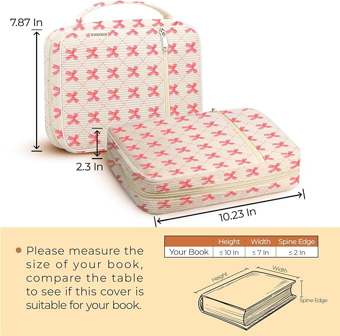 WOBAGMEN Bible Cover Case for Women,Cordoury Bible Cover with Handle,Bow Bible Book Cover,Carrying Case Bible Protective Christian Gift(zhengqi Bow, M)