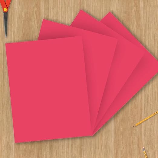 School Smart Folding Bristol Tagboard,Red, 12" W x 18" L (Pack of 100)
