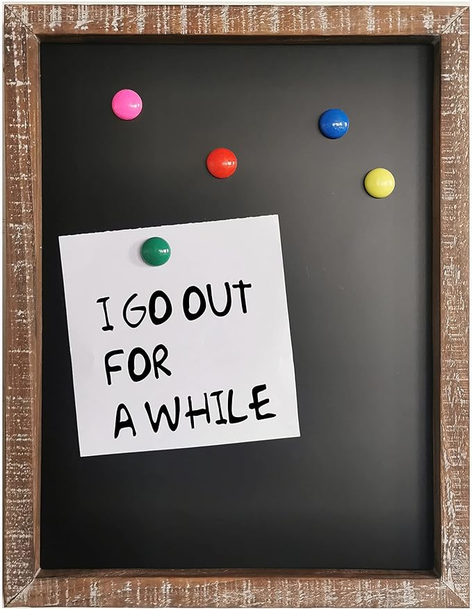 16''x12'' Wood Framed Chalkboard for Wall Home Decorative Chalk Board for Shool,Office,Wedding and Menu. (Brown, 16''x12'')