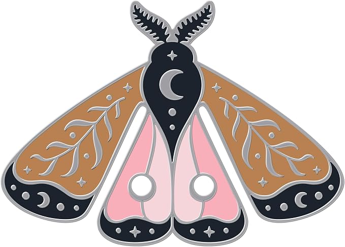 Genuine Fred Moth Marks Metal Bookmarks, Set of 2 Steel Moth-Shaped Page Markers, Lightweight, Modern Design, Celestial Details
