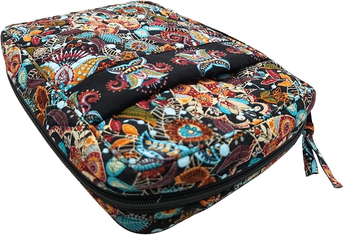 DIWI Quilted Bible Cover Extra Large Sizes 11.25 X 8.25 X 2.75 Inches Good Book Case (XL, C1 Jungle Secret) Mocha
