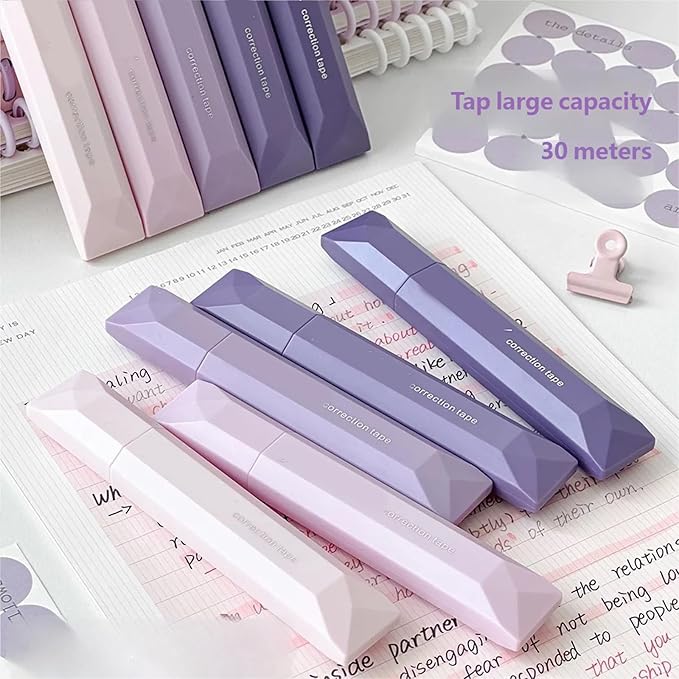 White Out Correction Tape, White Out Tapes, Correction Tapes with Lid, Tape RollerInstant CorrectionTapes, Cute CorrectionRollers Aesthetic Stationery for Students Stationery Supplies