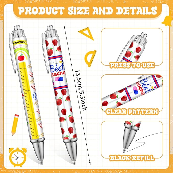 50 Pcs Teacher Pen Appreciation Gift Bulk Funny Ballpoint Pens Thank You Teacher End of The Year Student Gifts for First Day Back to School Motivational Inspirational Coworker Office Supplies