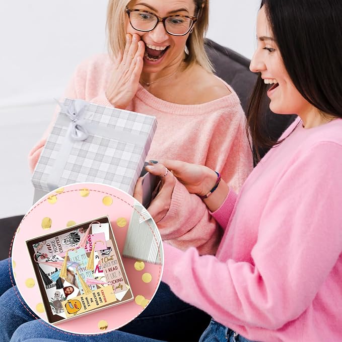 10Pcs Funny Bookmarks with Tassel for Reading Reader Gift, Cute Funny Book Marks for Women Men Christian Paper Bookmark Page Makers for Students Teachers Christmas Bookish Gifts for Book Lovers